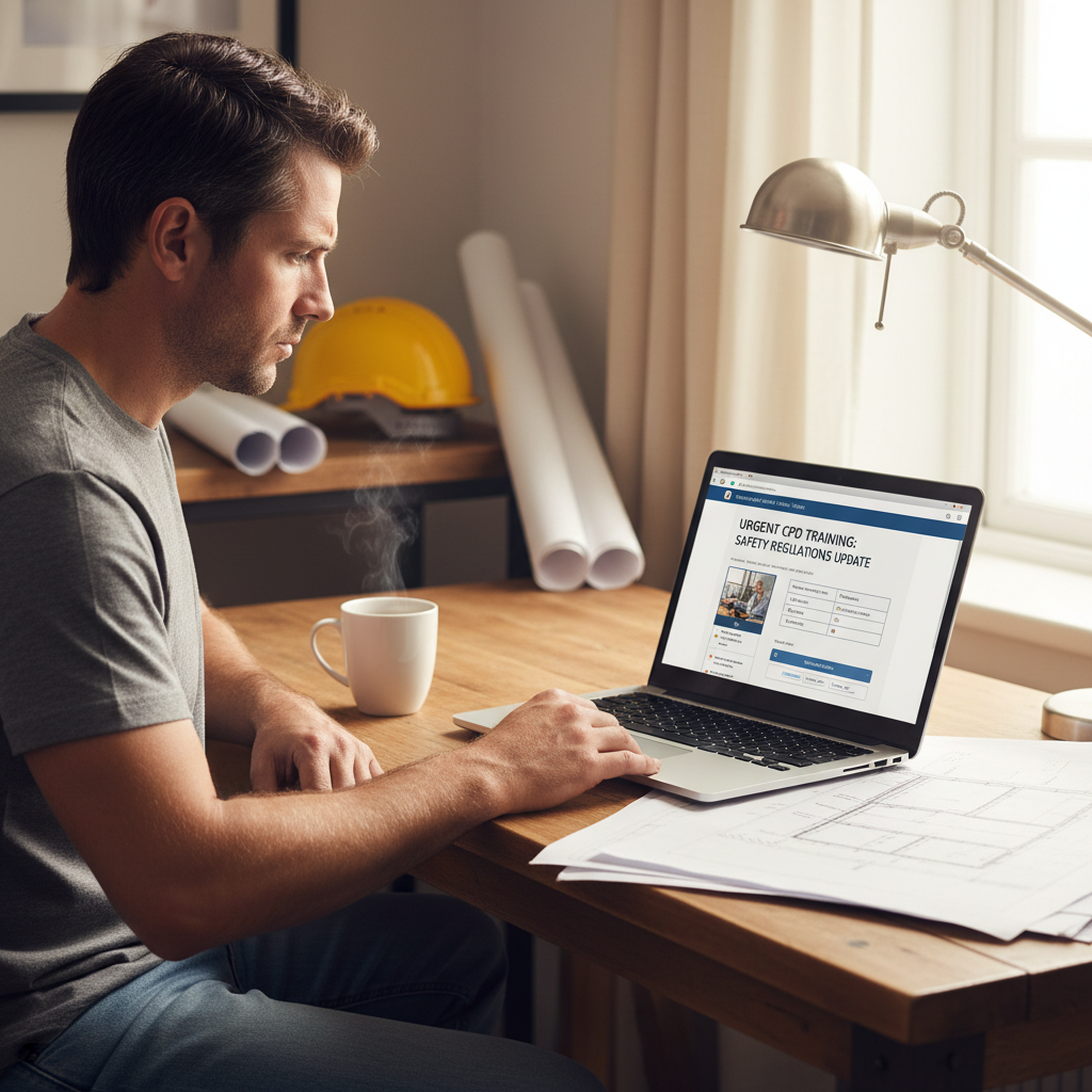 Builder urgently completing online CPD to avoid licence lapse NSW