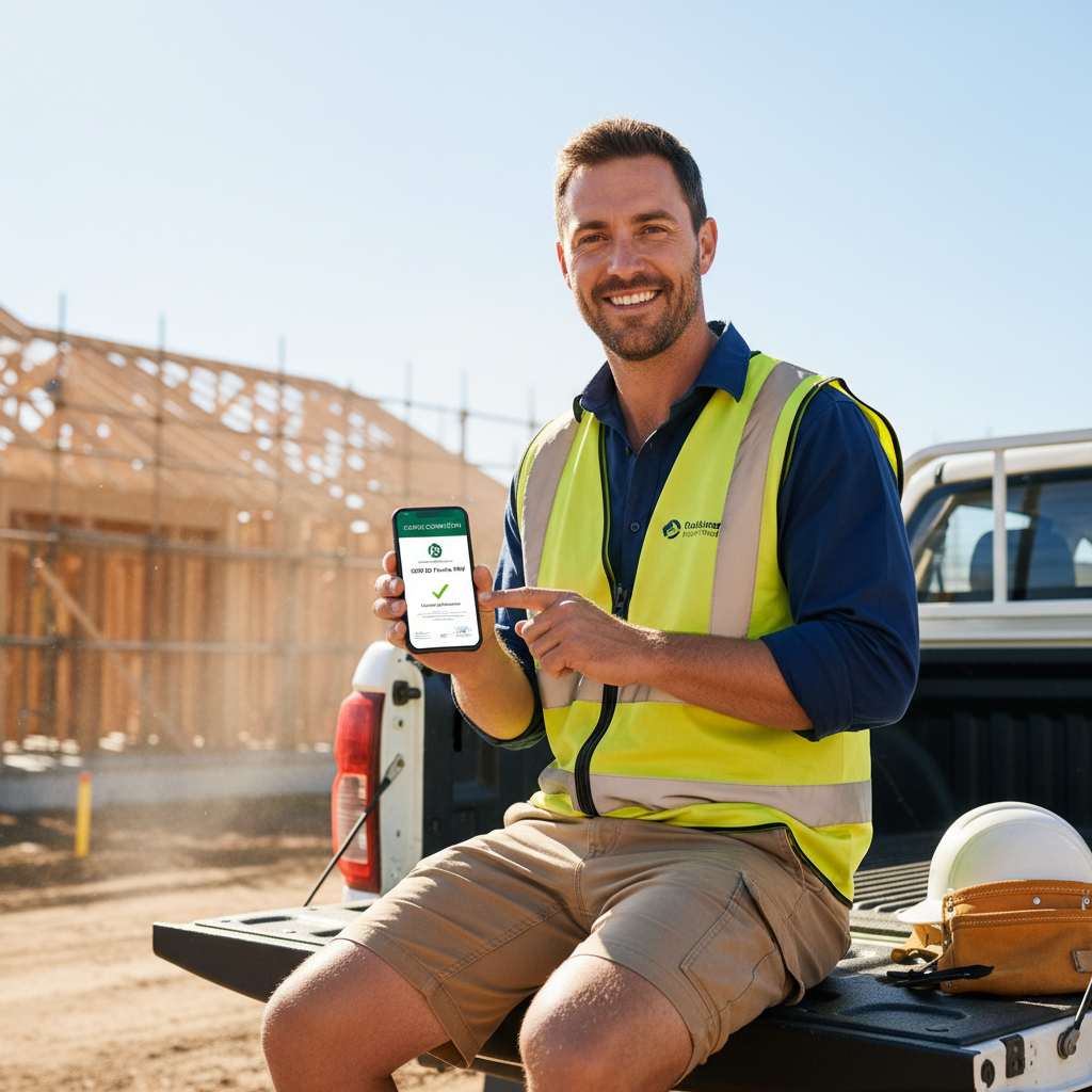 NSW builder completing CPD points online on smartphone