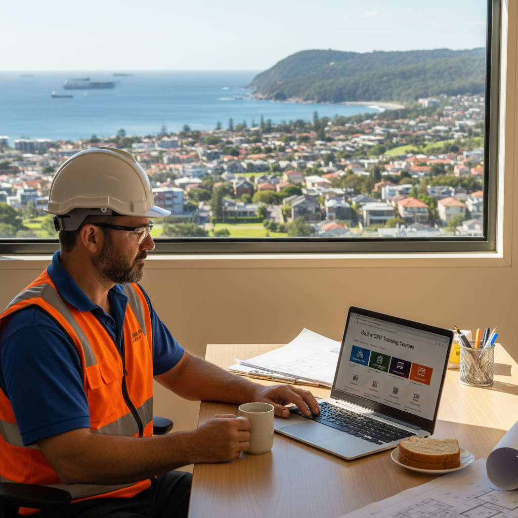 Licensed builder completing online CPD course from Wollongong — Builders CPD Online RTO 91528