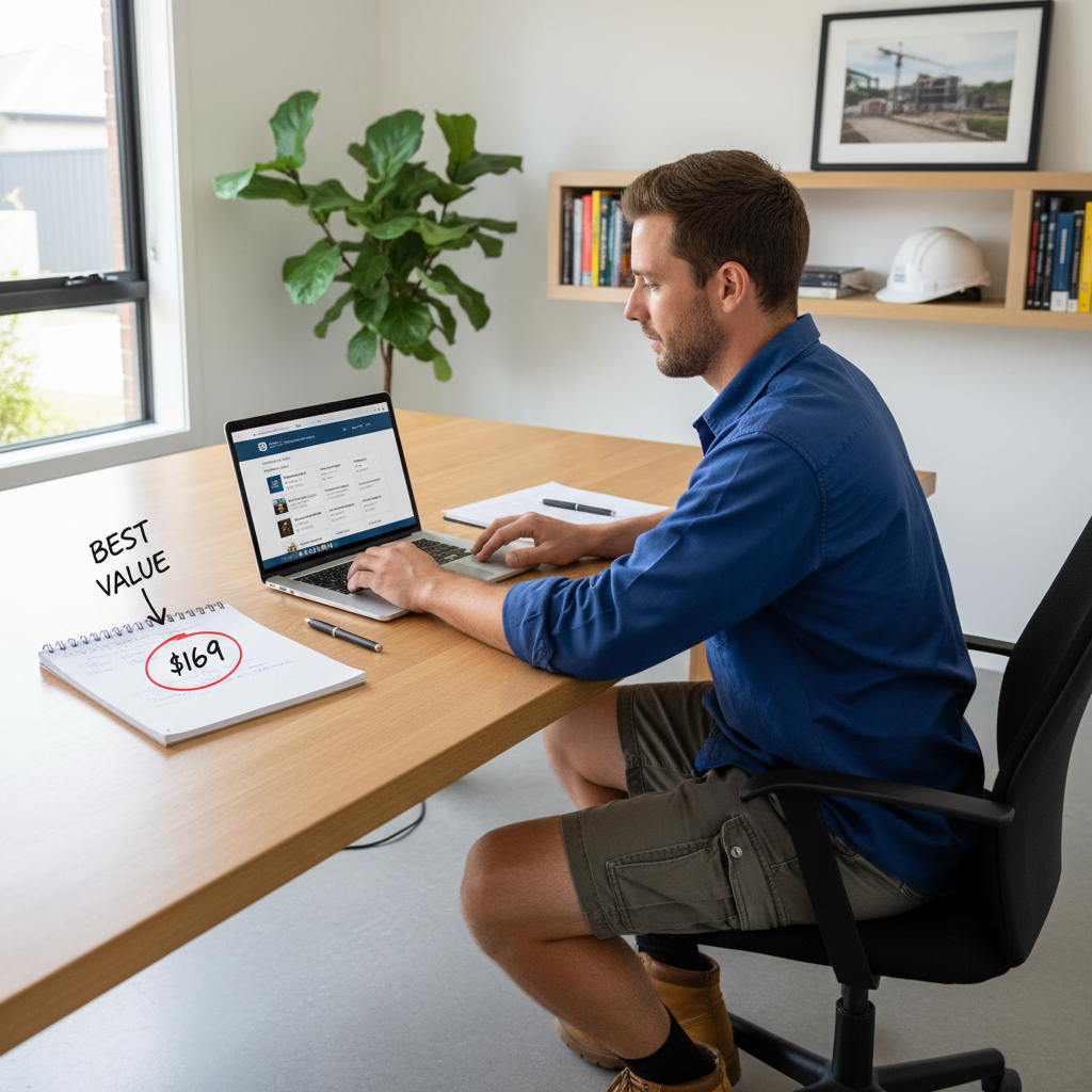 CPD cost comparison showing $169 as best value for NSW builders — RTO 91528