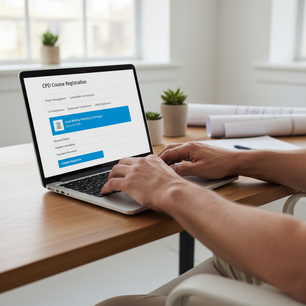 Builder registering for CPD courses online