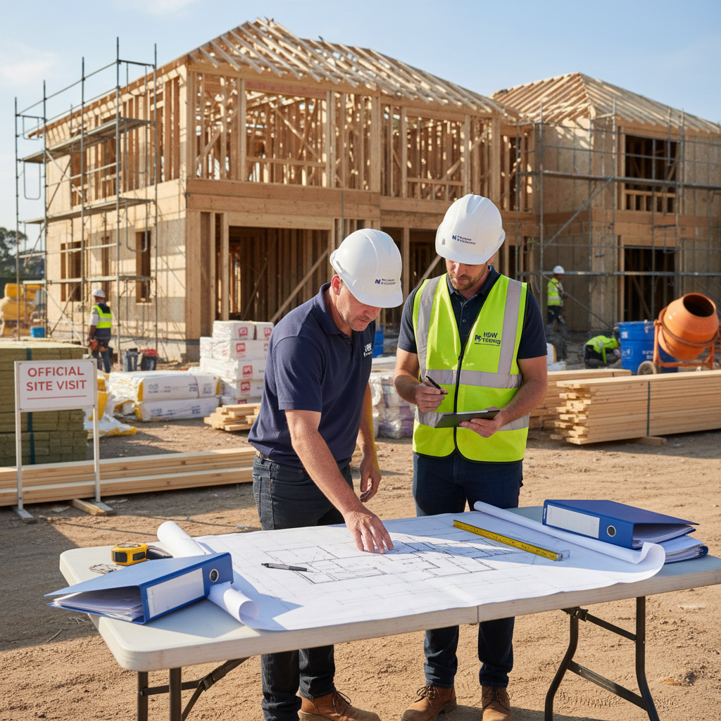 NSW Fair Trading compliance officer inspecting building site