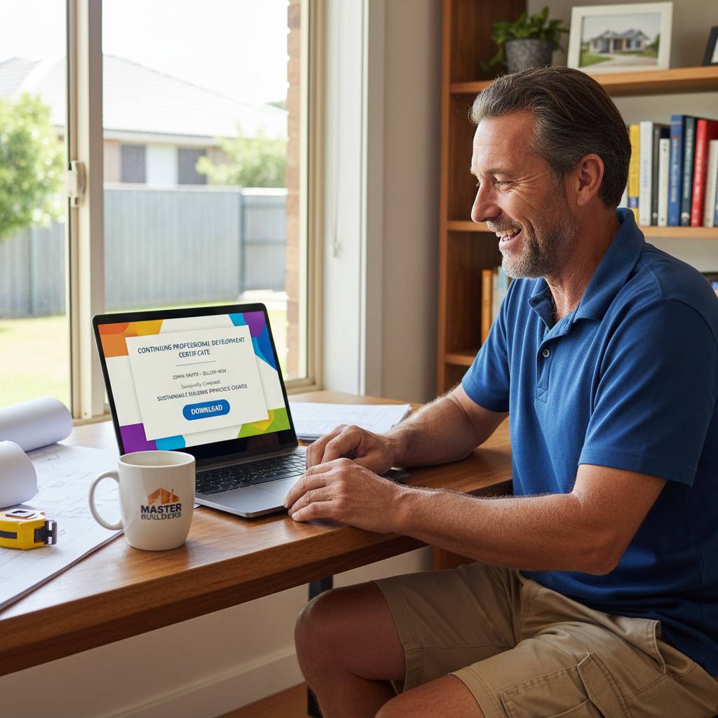 NSW builder completing online CPD and receiving instant certificate