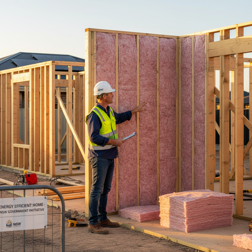 NSW builder inspecting insulation installation — Sustainability CPD for builders — Builders CPD Online RTO 91528