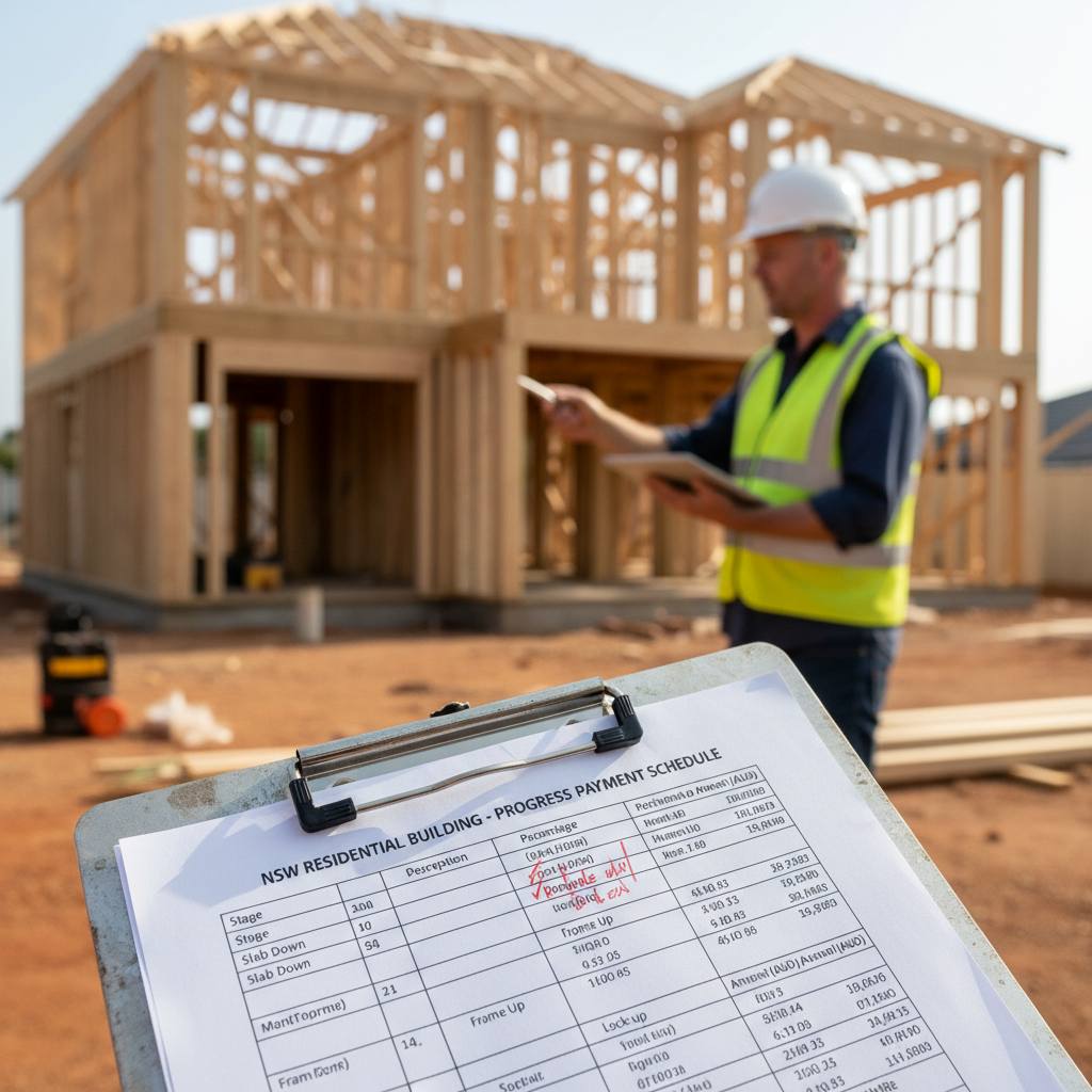 Progress payment milestone checklist and schedule for residential builder