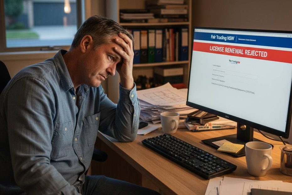 NSW builder frustrated at rejected licence renewal — 7 CPD mistakes to avoid — Builders CPD Online RTO 91528