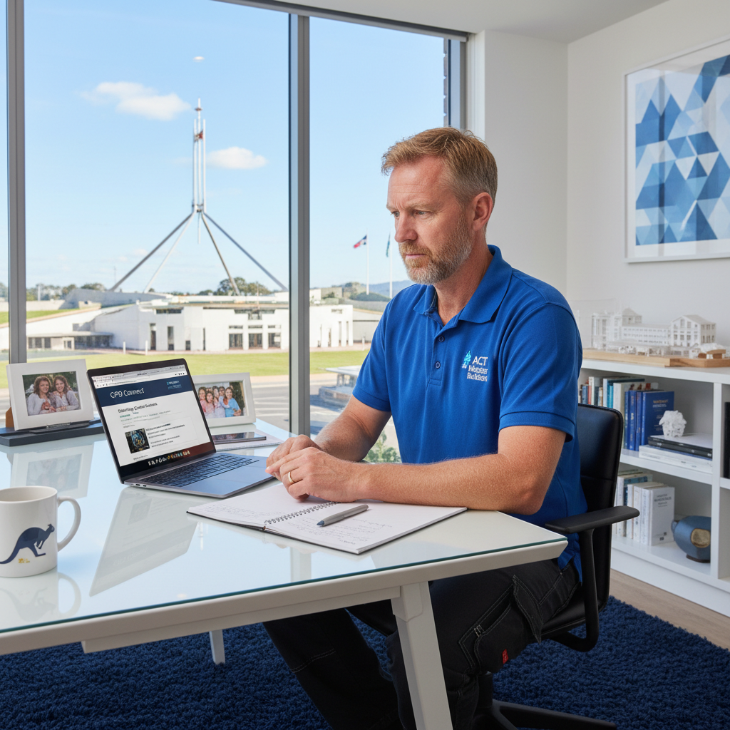 Canberra and ACT builder completing online CPD course — NSW Fair Trading requirement — Builders CPD Online RTO 91528