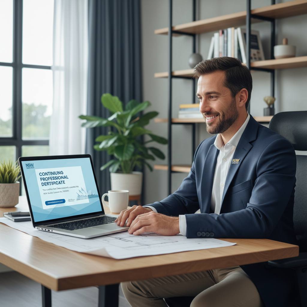 NSW licensed builder downloading CPD certificate — instant certificate after completion — Builders CPD Online