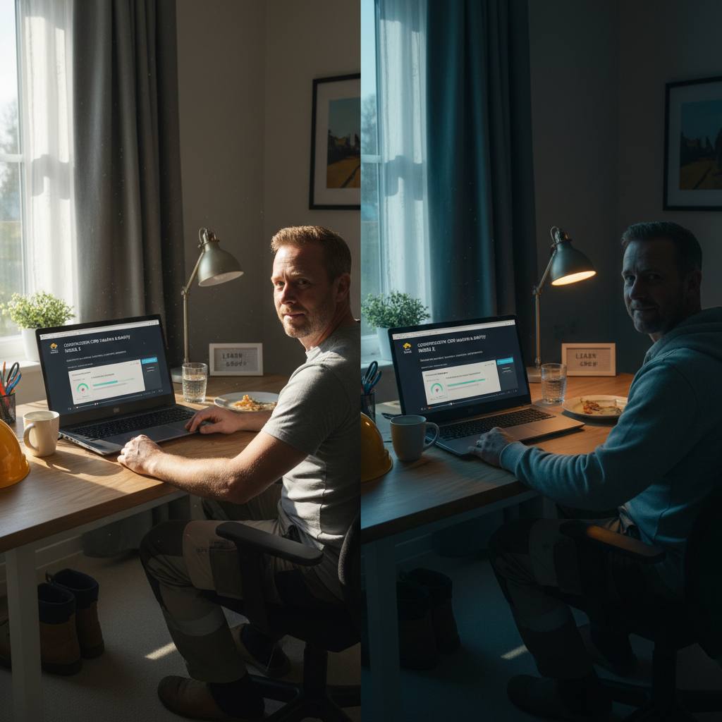 NSW builder completing self-paced CPD course morning and evening — flexible online study — RTO 91528