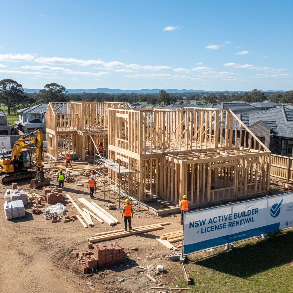 Active NSW building site — licensed builder maintaining CPD compliance — Builders CPD Online RTO 91528