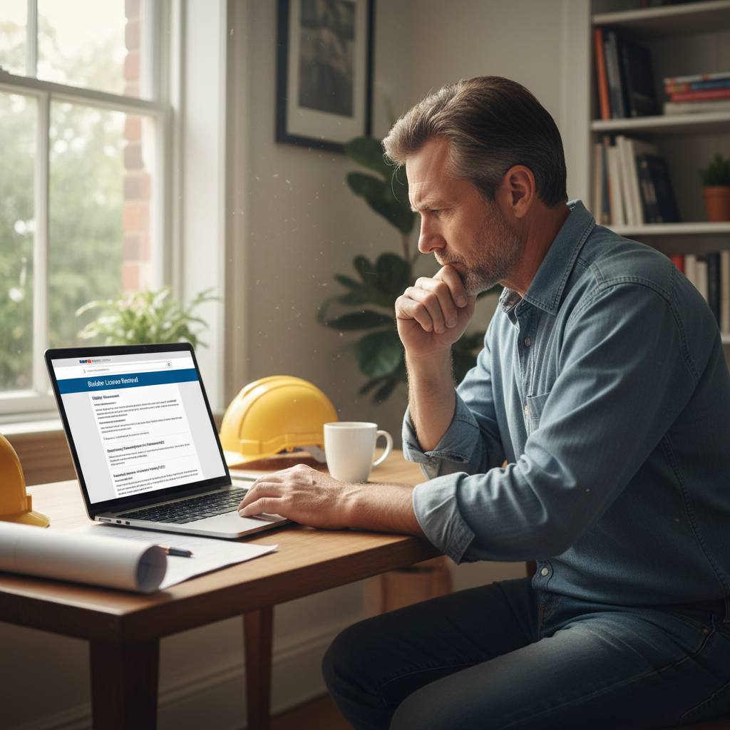NSW builder on Service NSW contractor licence page — renewal process — RTO 91528