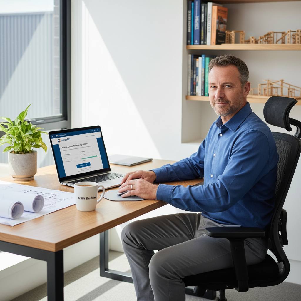 NSW builder renewing contractor licence online through Service NSW — Builders CPD Online RTO 91528