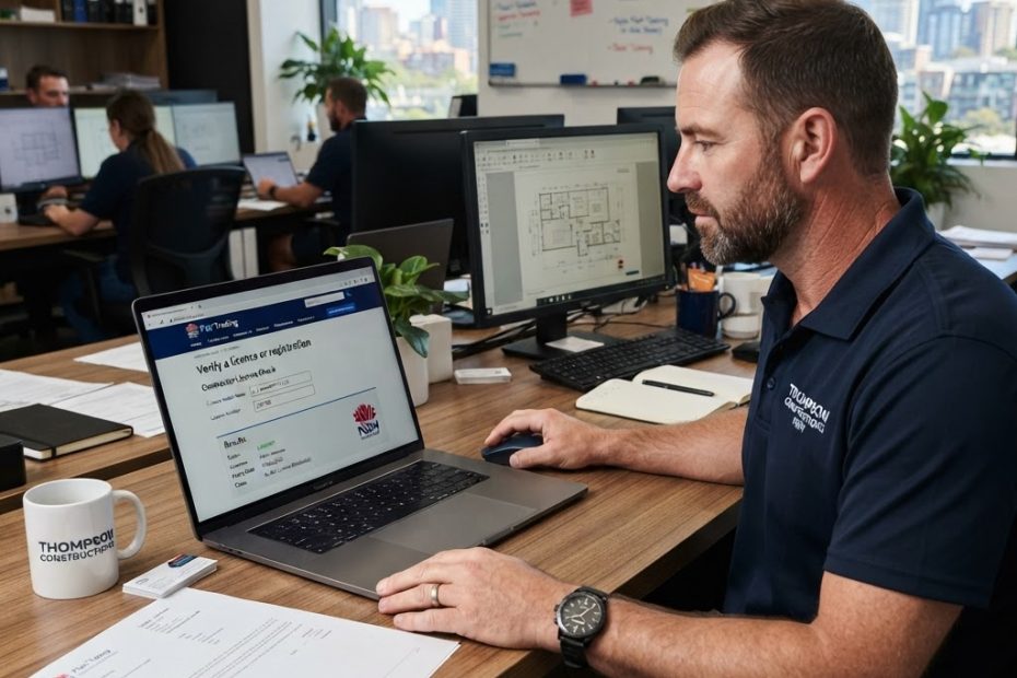 NSW builder checking contractor licence status online — Builders CPD Online RTO 91528