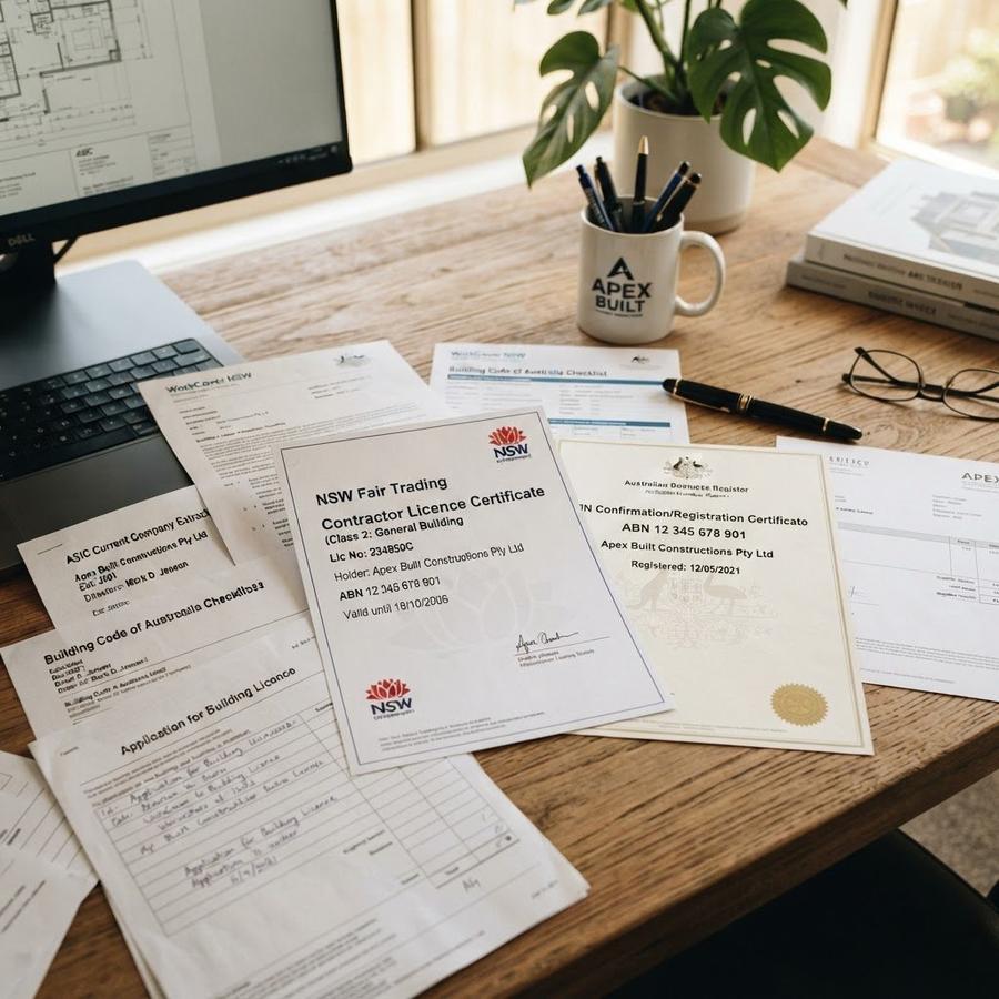 Fair Trading contractor licence document for NSW construction company showing company structure and nominated supervisor requirements