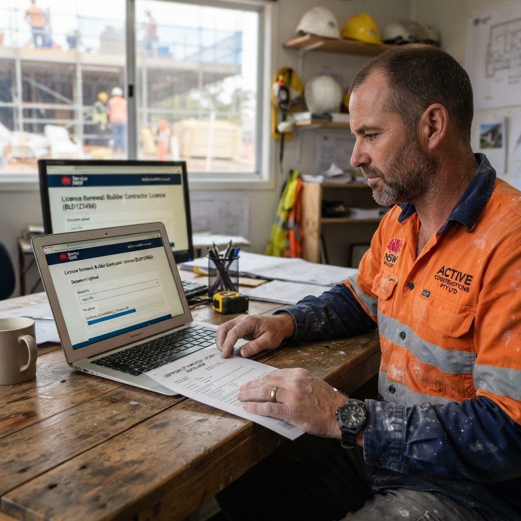 NSW builder attaching CPD certificate to licence renewal application