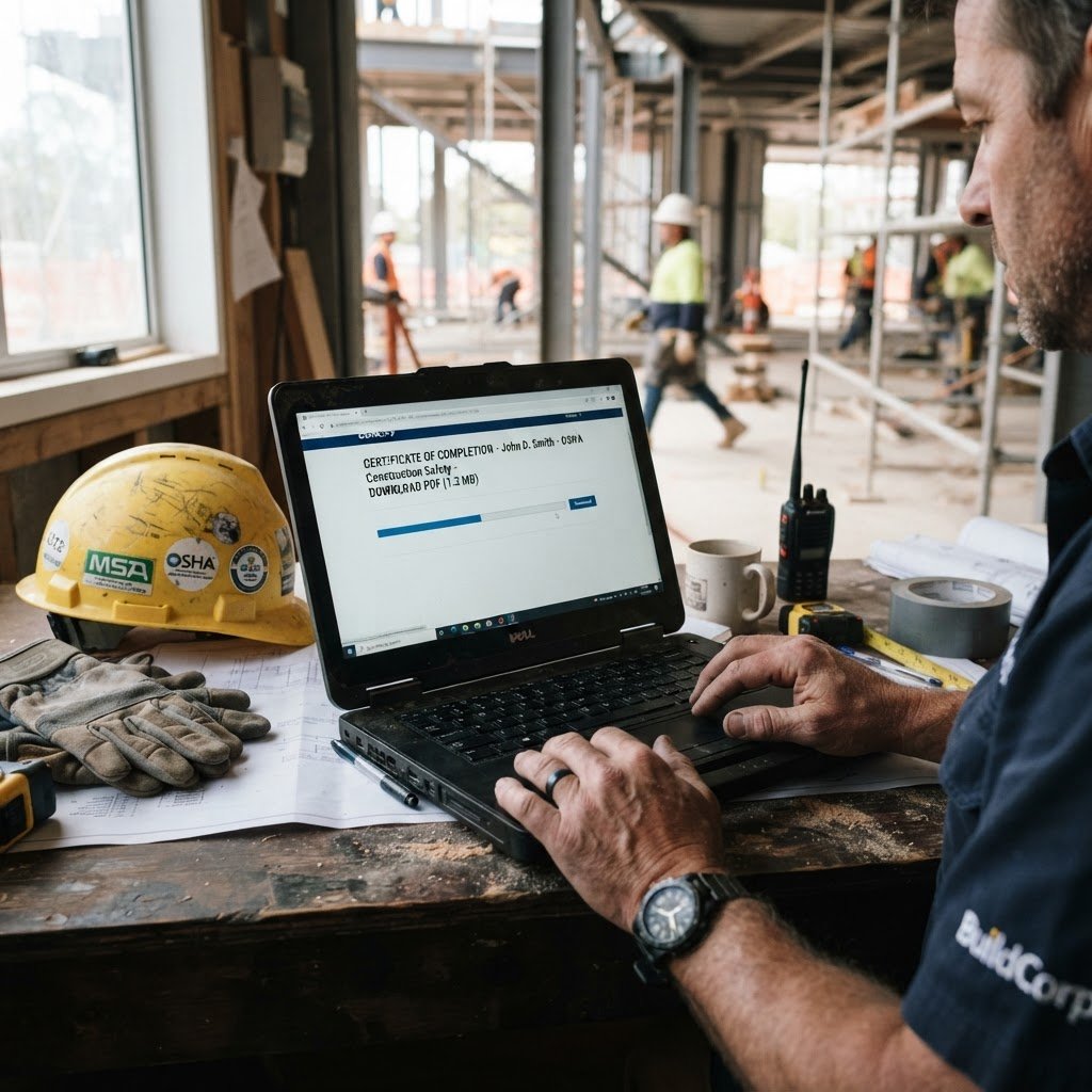NSW builder downloading a CPD certificate PDF — RTO 91528