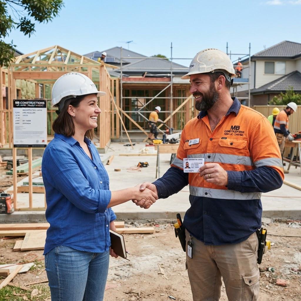 NSW licensed builder after completing licence renewal on site