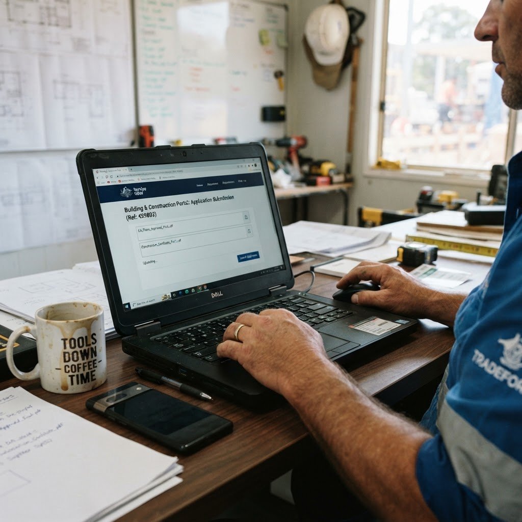 NSW builder submitting a response through Service NSW portal