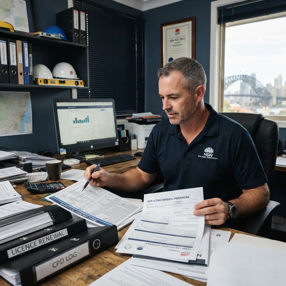 NSW builder reviewing annual CPD calendar - carry over CPD points NSW builder - RTO 91528