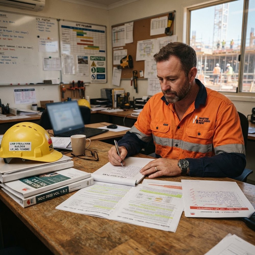 NSW builder preparing a study plan after a CPD quiz result - CPD quiz study plan - RTO 91528