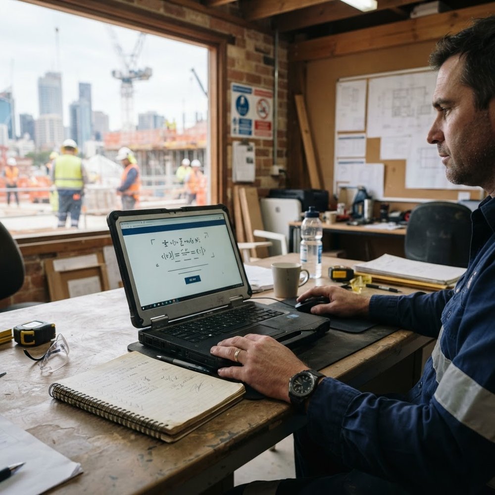 NSW builder reviewing a failed online CPD quiz and retry process - CPD quiz retry - Builders CPD Online